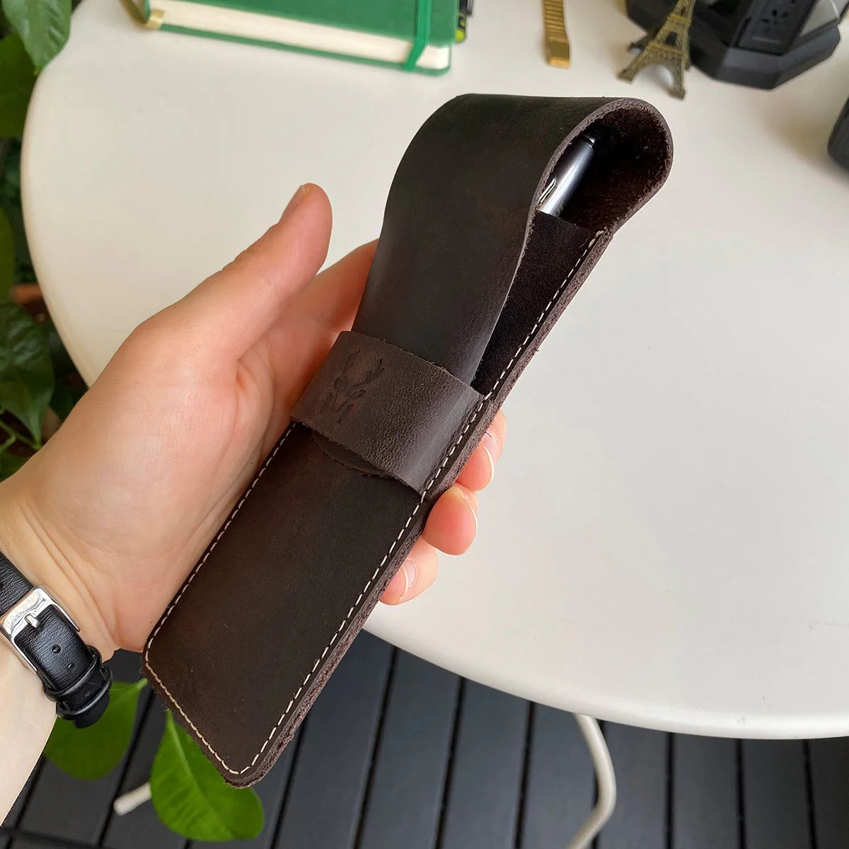 Zey - Genuine Leather Penholder, Pencil Box