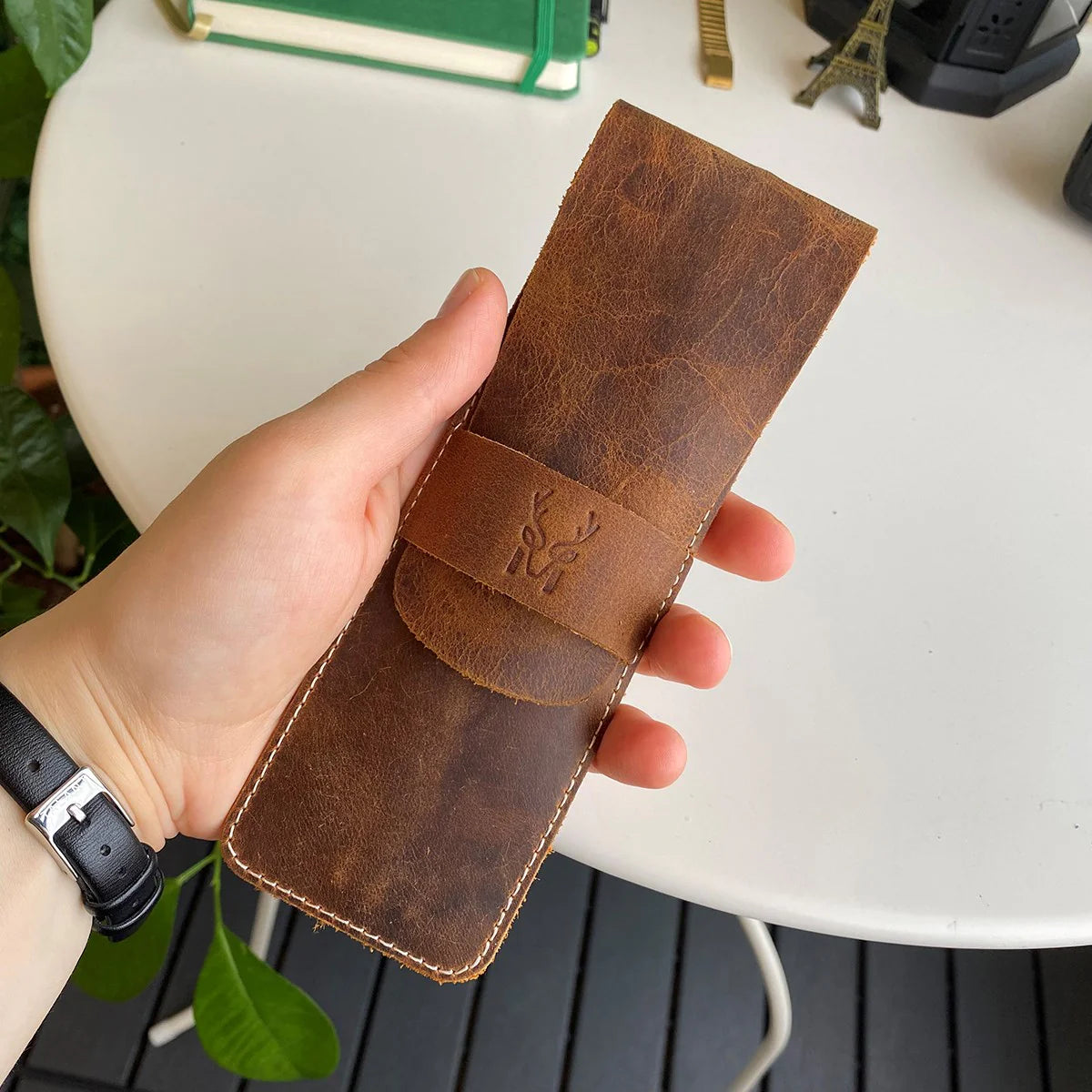 Zey - Genuine Leather Penholder, Pencil Box