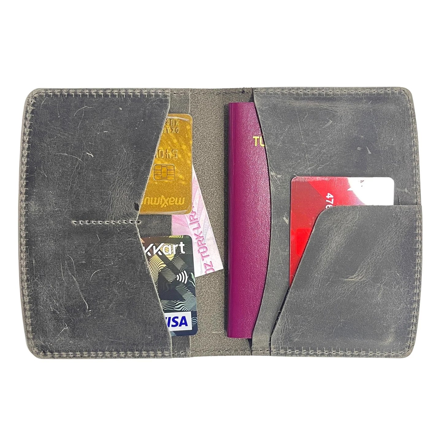 Simenit - Genuine Leather Passport Holder Travel Companion, Passport Wallet