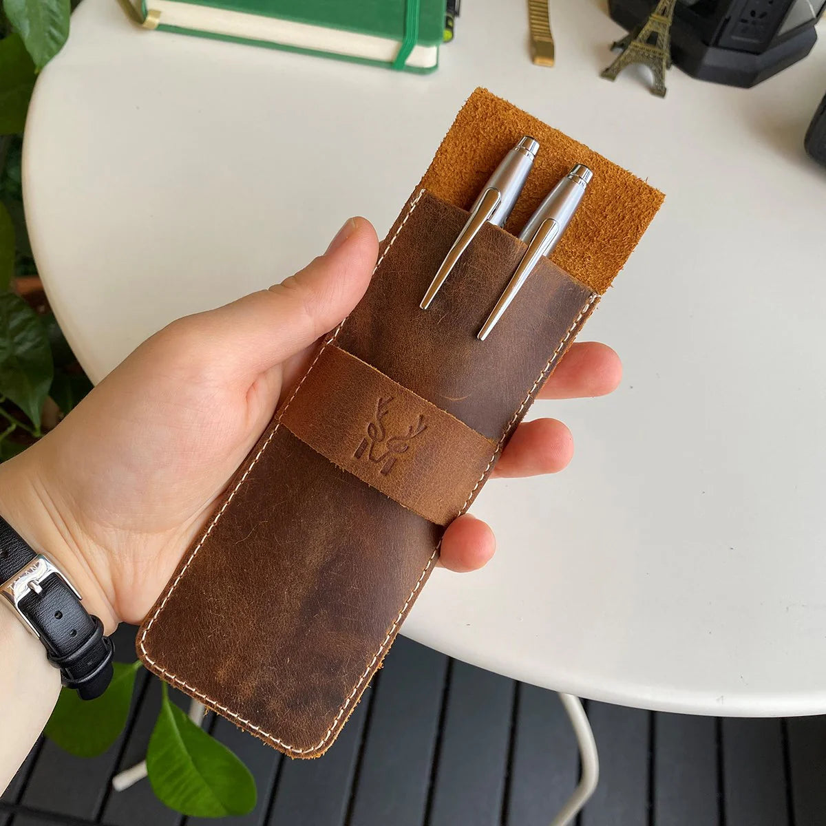 Zey - Genuine Leather Penholder, Pencil Box